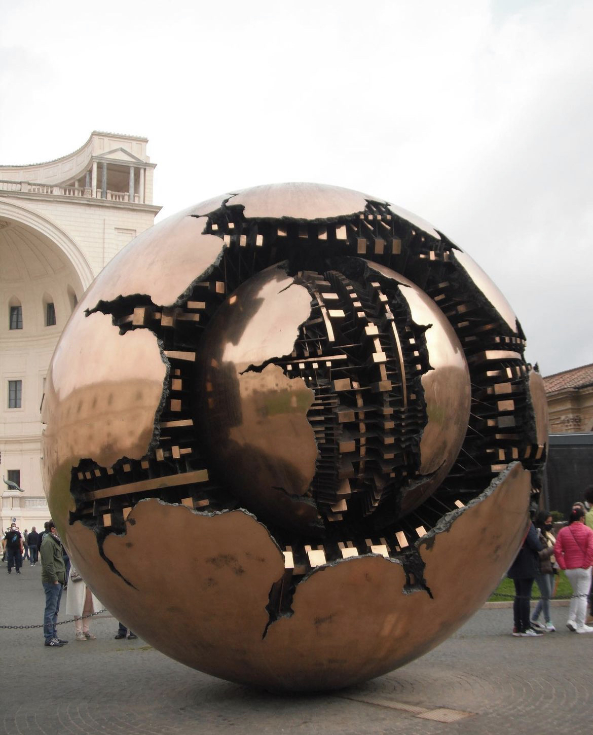 A globe statue at Musei Vaticano in Rome, Italy